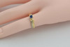 18K White and Yellow Gold Sapphire Solitaire Ring Size 6.25 Circa 1990