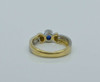 18K White and Yellow Gold Sapphire Solitaire Ring Size 6.25 Circa 1990