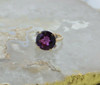10K Yellow Gold Round Synthetic Alexandrite Ring 14mm round Size 7 Circa 1980