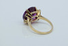 10K Yellow Gold Round Synthetic Alexandrite Ring 14mm round Size 7 Circa 1980