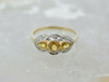 9K Yellow Gold Citrine and Diamond Ring Size 6.75