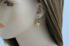 14K YG French Clip Elog Earrings Cast Labradog Heads with Sapphire Eyes