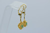 18K Yellow Gold Emerald and Diamond Halo French Clip Earrings