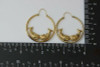 14K Yellow Gold Double Fish Hoop Earrings Circa 1980