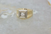 14K YG Well Made Men's Diamond Ring 1/2 ct + Central Stone Size 10 Crica 1950
