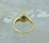 14K YG 2+ ct tw. Sapphire and Diamond Navette Ring Size 8.25 Circa 1980