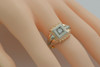 Super Men's Art Deco Multi-colored Gold Diamond Ring Size 10.5 Circa 1940