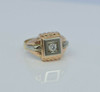 Super Men's Art Deco Multi-colored Gold Diamond Ring Size 10.5 Circa 1940