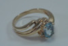 10K Yellow Gold Aquamarine Ring, Size 6.5