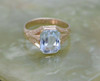 Vintage Deco 10K YG 3 ct. Aquamarine Ring Size 6.5 Circa 1930