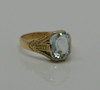 Vintage Deco 10K YG 3 ct. Aquamarine Ring Size 6.5 Circa 1930