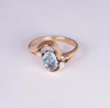 14K Yellow Gold Aquamarine and Diamond Ring, size 8.5