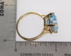 14K Yellow Gold Emerald Cut Aquamarine & Diamond Ring, size 7