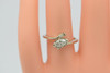 14K White Gold Marquise Diamond Engagement Ring Circa 1970, Size 6.5