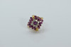 Circa 1960's 18K Yellow Gold Ruby and Diamond Ring, size 6