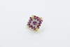 Circa 1960's 18K Yellow Gold Ruby and Diamond Ring, size 6