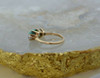 Vintage YG Turquoise & Diamond 3 Stone Ring Size 6 Circa 1950