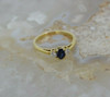 18K YG Sapphire and Diamond Three Stone Ring 3/4ct tw Size 7.25 Circa 1980