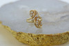 14K Yellow Gold Diamond Scroll Cluster Ring Size 8.75 Circa 1970