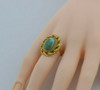 14K Yellow Gold Turquoise Ring Size 6.5