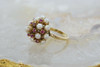 Vintage 14K Yellow Gold Pearl and Ruby Ring Size 5.5 Circa 1960