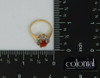 14K YG Spessartite Garnet Checkerboard Cut Diamond Halo Ring Size 6 Circa 1980