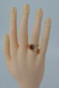 14K YG Spessartite Garnet Checkerboard Cut Diamond Halo Ring Size 6 Circa 1980