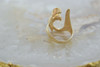 14K Yellow Gold Freeform Scroll Ring Cast and Polished Size 7.75