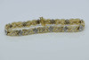 14K Yellow and White Gold Diamond Bracelet Circa 1980