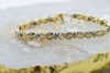 14K Yellow and White Gold Diamond Bracelet Circa 1980