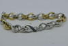 18K Yellow Gold and Sterling Silver Figure 8 Link Bracelet Circa 1980
