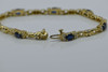 14K Yellow Gold Sapphire and Diamond Link Bracelet Unique Design Circa 1980