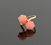 14K Yellow Gold Coral 2 Stone Ring Circa 1950, Size 6.5