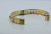 Vintage 14K Yellow Gold Hinged Bangle Bracelet Gem Set Circa 1950