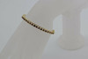 14K Yellow Gold Garnet Hinged Bangle Bracelet Victorian Style Circa 1970