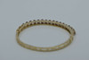 14K Yellow Gold Garnet Hinged Bangle Bracelet Victorian Style Circa 1970