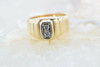 14k Yellow Gold 2 Stone Diamond Ring Size 10.25 Circa 1970