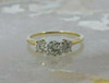 Vintage 14K Yellow Gold Diamond 3 Stone Ring Circa 1960 Ring Size 7.5