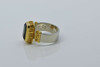 22K Yellow Gold and 18K White Gold Custom Blue Tourmaline Ring Size 7 Circa 1990