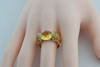 14K YG Citrine and Yellow Sapphire Ring with Diamond Accents Size 10 Circa 1990