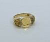 14K YG Citrine and Yellow Sapphire Ring with Diamond Accents Size 10 Circa 1990