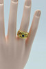 18K YG Sapphire Diamond Ruby and Emerald Artistic Ring Size 7.25 Circa 1990