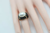 14K YG Unusual Design Black Onyx and Pearl Ring Size 6.25 Circa 1990