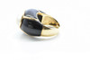 14K YG Unusual Design Black Onyx and Pearl Ring Size 6.25 Circa 1990