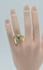 18K Yellow Gold Aquamarine and Diamond Ring Size 8.75 Circa 1990