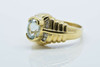 18K Yellow Gold Aquamarine and Diamond Ring Size 8.75 Circa 1990