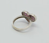 14K White Gold Pink Tourmaline and Diamond Heart Shaped, Size 7.25