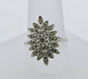 Vintage 14K White Gold Diamond Cluster Ring Signed MAICO Size 9 Circa 1960