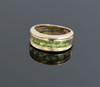 14K Yellow Gold Channel Set Peridot Ring Circa 1990, Size 9.75