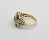 14K Yellow Gold Multi Colored Ring w/Chocolate, White & Black Diamonds Size 7